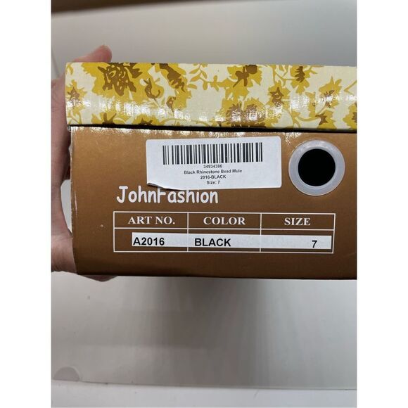 John Fashion Women's Silver Rhinestone Beaded Open Toe Wedge Heel Size 7 - Picture 9 of 11